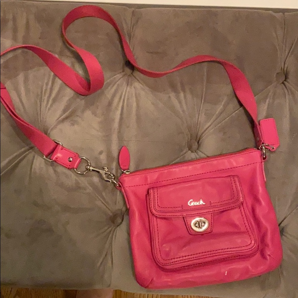 Pink Coach crossbody bag